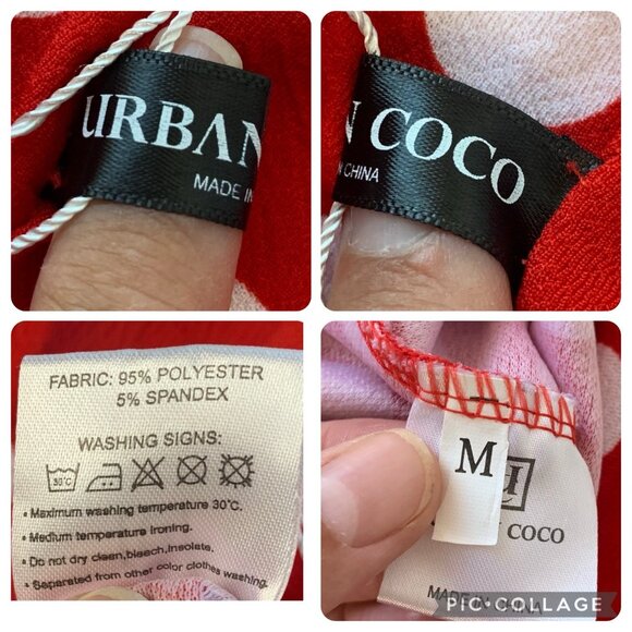 Urban Coco Women's Polkadot Stretchy Flared Mini Skater‎ Skirt Size M Rockabilly - Picture 6 of 7